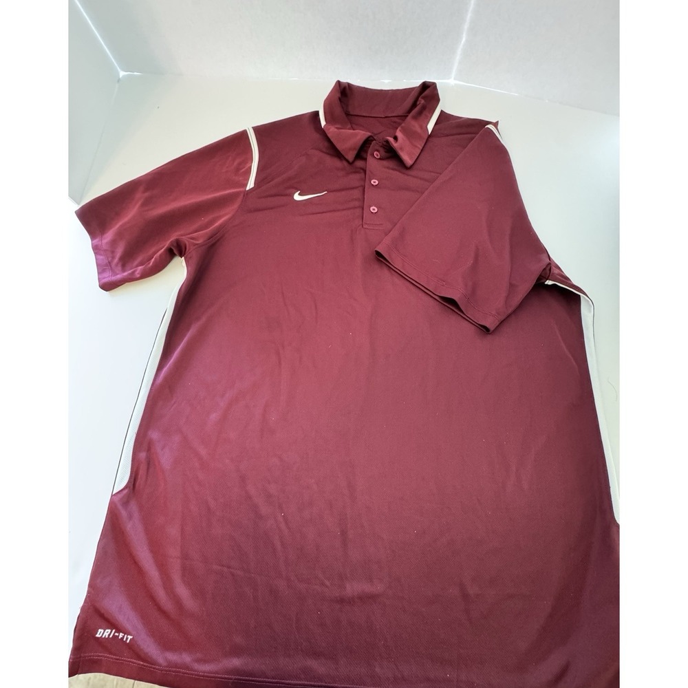 Nike Dri-Fit Polo Mens Shirt - L - Burgundy